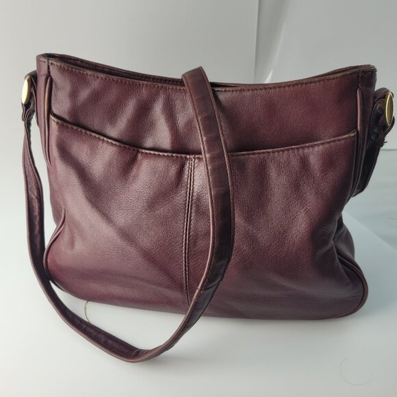 Vintage Etienne Aigner Burgundy Dark Red Leather Shoulder Bag Purse 11x7" - Picture 7 of 16
